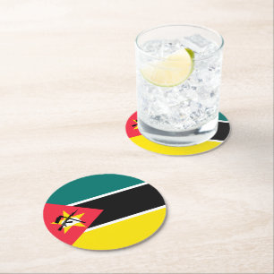 Dessous-de-verre Rond En Papier Drapeau du Mozambique