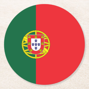 Dessous-de-verre Rond En Papier Drapeau du Portugal