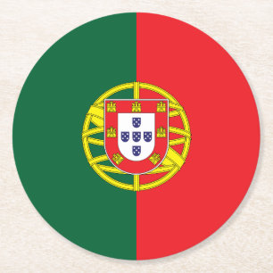 Dessous-de-verre Rond En Papier Drapeau du Portugal