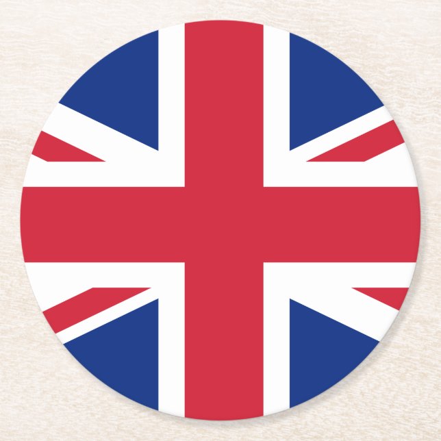 Dessous-de-verre Rond En Papier Drapeau du Royaume-Uni (Devant)