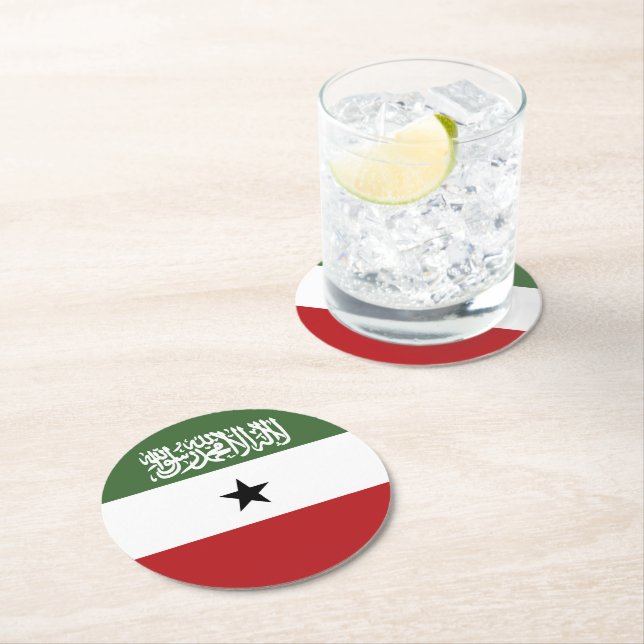 Dessous-de-verre Rond En Papier Drapeau du Somaliland (En situation)