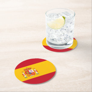 Dessous-de-verre Rond En Papier Drapeau espagnol