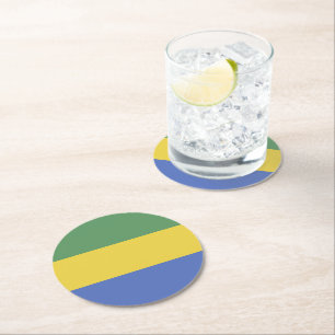 Dessous-de-verre Rond En Papier Drapeau Gabon