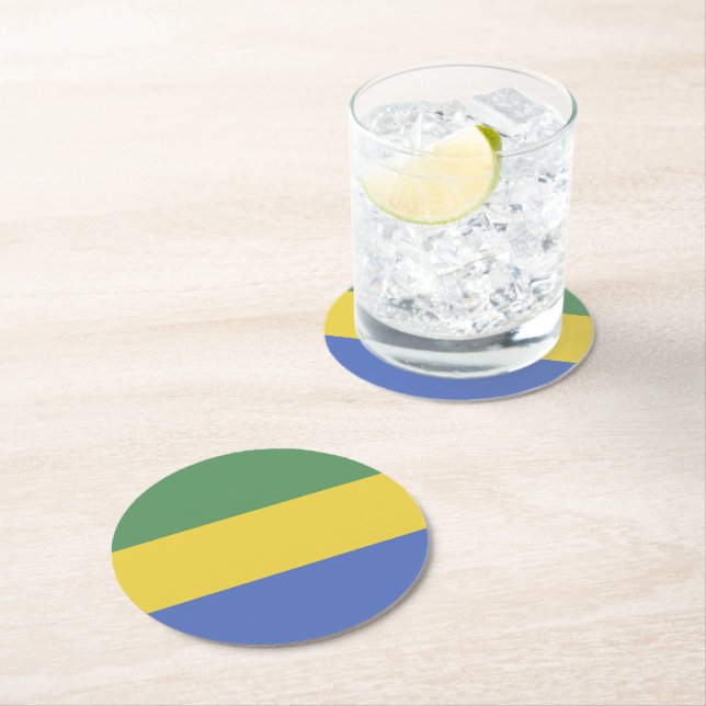 Dessous-de-verre Rond En Papier Drapeau Gabon (En situation)