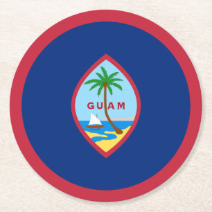 Dessous-de-verre Rond En Papier Drapeau Guam