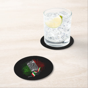 Dessous-de-verre Rond En Papier Drapeau italien