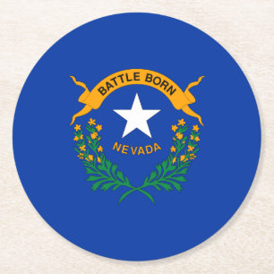 Dessous-de-verre Rond En Papier Drapeau national du Nevada