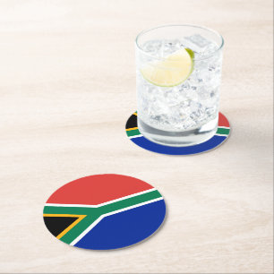 Dessous-de-verre Rond En Papier drapeau sud-africain