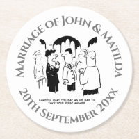 Drôle dessin animé lors d'une réception de mariage