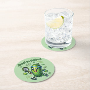 Dessous-de-verre Rond En Papier Drôle mignon sucré comme chatons Pickleball