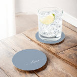 Dessous-de-verre Rond En Papier Dusty Blue minimaliste moderne Monogramme élégant<br><div class="desc">Découvrez notre Dusty Blue Minimalist Modern Monogram Elegant Collection : Elevez votre style avec une sophistication sobre et un charme intemporel. Notre collection présente des motifs minimalistes dans une teinte bleu roux apaisante, rehaussée d'élégants monogrammes adaptés à votre goût personnel. De la papeterie raffinée aux accessoires polyvalents, chaque pièce de...</div>