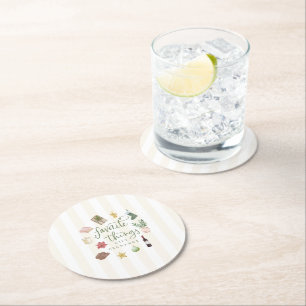 Dessous-de-verre Rond En Papier Échange de cadeaux de Noël