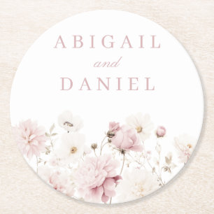 Dessous-de-verre Rond En Papier Élégance divine : Jardin bleu Mariage floral