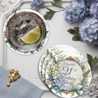 Elégant cadre floral baroque 21ème anniversaire