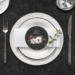 Dessous-de-verre Rond En Papier Élégant Dessous de verre de papier rond de rouille<br><div class="desc">Ces dessous de verre de mariage élégants présentent un magnifique design floral en noir,  terre cuite,  rouille et gris.</div>