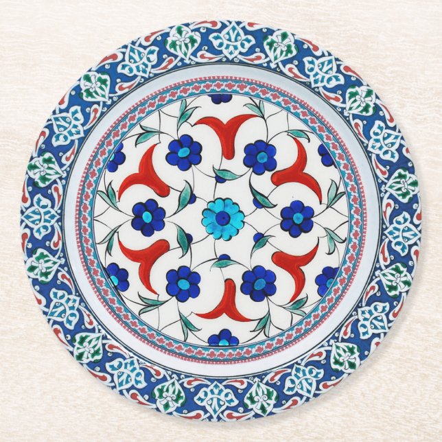 Dessous-de-verre Rond En Papier Élégant Dessous de verre en papier luxueux (Devant)