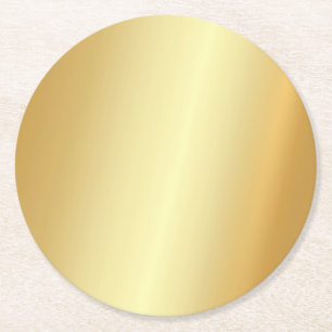 Dessous-de-verre Rond En Papier Élégant Faux Gold Blank Modèle moderne