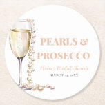 Dessous-de-verre Rond En Papier Elégante perles d'or et Fête des mariées de poursu<br><div class="desc">Voici notre Dessous de verre en papier Carré Elegant Gold Pearls et Prosecco Fête des mariées, un ajout élégant à votre célébration. Ornés d'accents dorés chatoyants et de perles délicates, ces dessous de verre dégagent raffinement et charme. Parfait pour protéger vos tables tout en ajoutant une touche d'élégance à votre...</div>