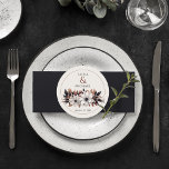 Dessous-de-verre Rond En Papier Elégante rouille florale noire<br><div class="desc">Ces dessous de verre de mariage élégants présentent un magnifique design floral en noir,  terre cuite,  rouille et gris.</div>