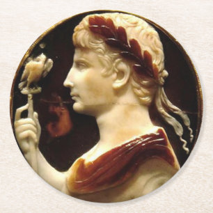 Dessous-de-verre Rond En Papier Empereur Octavien Auguste Empire romain Cameo