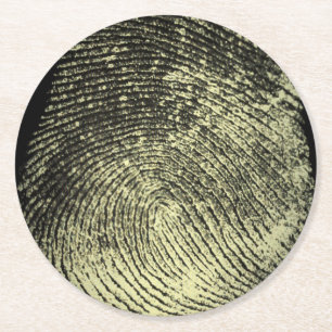Dessous-de-verre Rond En Papier Empreinte de boucle inversée