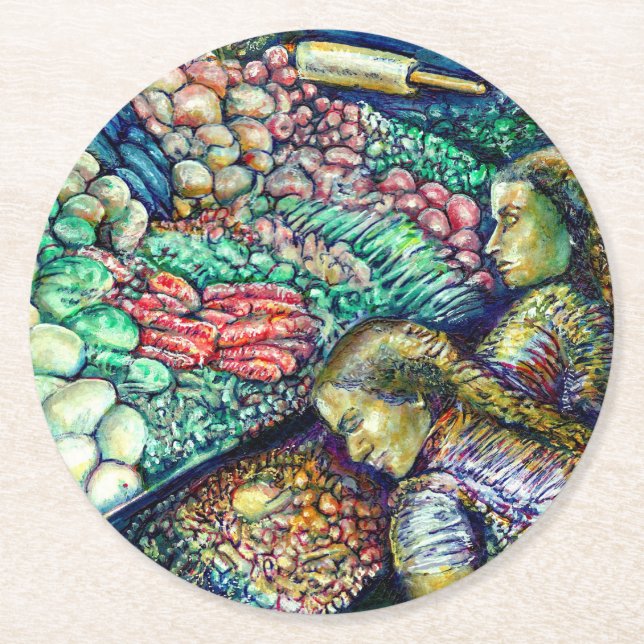 Dessous-de-verre Rond En Papier Encelade (Devant)