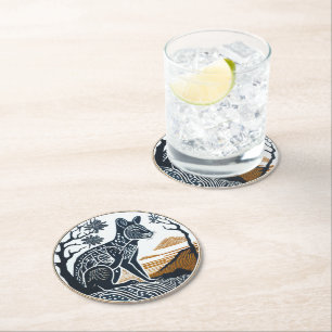Dessous-de-verre Rond En Papier Ensemble de 6 Dessous de verre de papier Tigre de