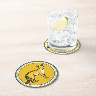 Dessous-de-verre Rond En Papier Ensemble de 6 Dessous de verre de papier Tigre de