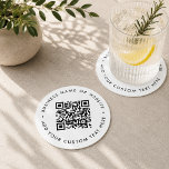 Dessous-de-verre Rond En Papier Ensemble de dessous de verre à code QR | Entrepris<br><div class="desc">Ce dessous de verre est une promotion d'entreprise de lien de site Web à code QR personnalisé pour partager votre site Web, menu, page de réservation, formulaire d'avis, profil social ou carte de visite numérique à partir d'un présentoir de table. La palette de couleurs blanche propre, la disposition ronde, le...</div>