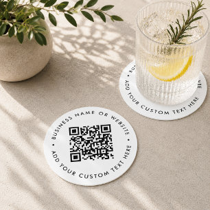 Dessous-de-verre Rond En Papier Ensemble de dessous de verre à code QR Entrepris