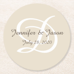 Dessous-de-verre Rond En Papier Ensemble de dessous de verre en papier monogramme