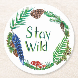 Dessous-de-verre Rond En Papier Ensemble de Dessous de verre Stay Wild