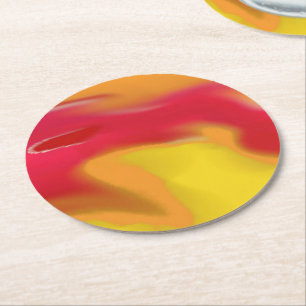 Dessous-de-verre Rond En Papier Ensemble rond de conception d'art du marbre 5 de
