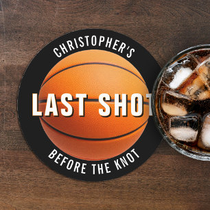 Dessous-de-verre Rond En Papier Enterrement de vie de garçon Basket-ball Dernier t