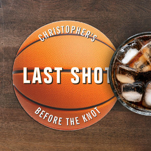 Dessous-de-verre Rond En Papier Enterrement de vie de garçon basket dernier tir av