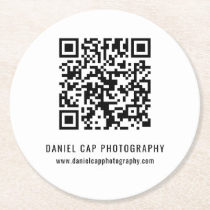 Dessous-de-verre Rond En Papier Entreprise de code QR personnalisé