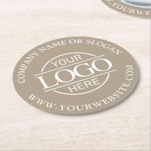 Dessous-de-verre Rond En Papier Entreprise Moderne de Logo sur Mesure Simple Marqu