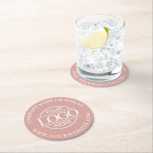 Dessous-de-verre Rond En Papier Entreprise Moderne de Logo sur Mesure Simple Marqu