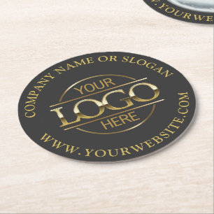 Dessous-de-verre Rond En Papier Entreprise Moderne de Logo sur Mesure Simple Marqu