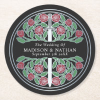 Épée de mariage médiévale royale argent noir