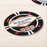 Dessous-de-verre Rond En Papier Épouser dans le jeton de poker de faveur de casino<br><div class="desc">ACCUEIL AU MARIAGE FABULEUX DES JEUNES MARIÉS ! Si vous attachez le noeud à Las Vegas ou votre propre ville natale, ces faveurs chanceuses de réception de mariage de style de casino sont sûres de frapper avec vos invités. La reproduction du Nevada célèbre signent dedans le rétro néon doo-battent le...</div>
