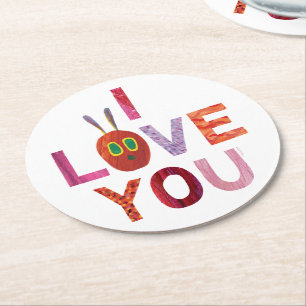 Dessous-de-verre Rond En Papier Eric Carle   Caterpillar I Love You