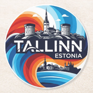 Dessous-de-verre Rond En Papier Estonie Tallinn Travel