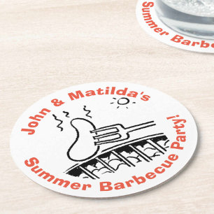 Dessous-de-verre Rond En Papier Été Extérieur Garden Party Barbecue