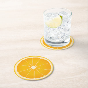 Dessous-de-verre Rond En Papier Été Orange Citrus