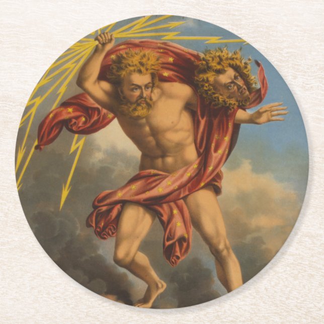 Dessous-de-verre Rond En Papier Étiquette du tabac, 1868. (Devant)