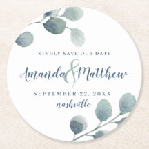 Eucalyptus Verdure Aquarelle Feuillage Bleu Dusty