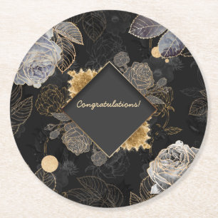 Dessous-de-verre Rond En Papier Événement floral personnalisable