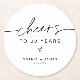 Dessous-de-verre Rond En Papier EVERLEIGH Minimaliste À 30 Ans