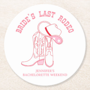 Dessous-de-verre Rond En Papier faveurs de fête de bachelorette dernier rodéo de l